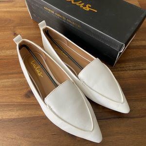 Emmy White Pointed Loafers *Never Worn*